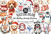 Cute Holiday Animals Christmas, an Illustration by Designking (Thumbnail 1 of 5)