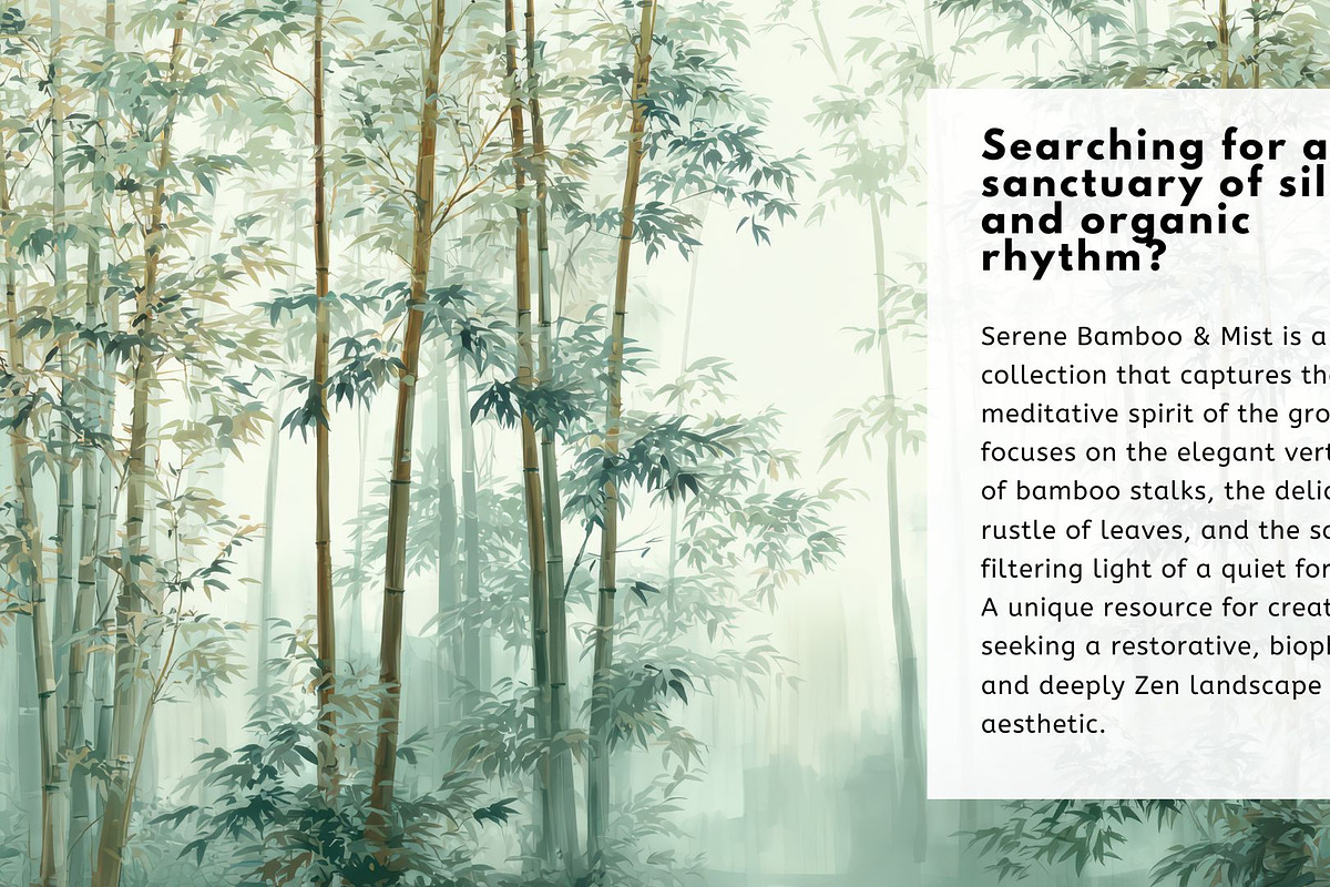 30+ Serene Bamboo & Mist Wallpapers, a Decorative Illustration by Virgo Studio (Photo 2 of 6)