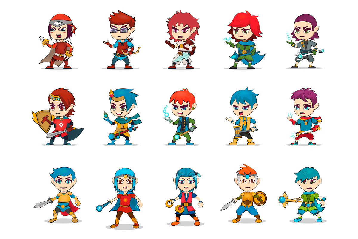 50 Game Character Illustrations, an Illustration by Flat Icons (Photo 3 of 5)