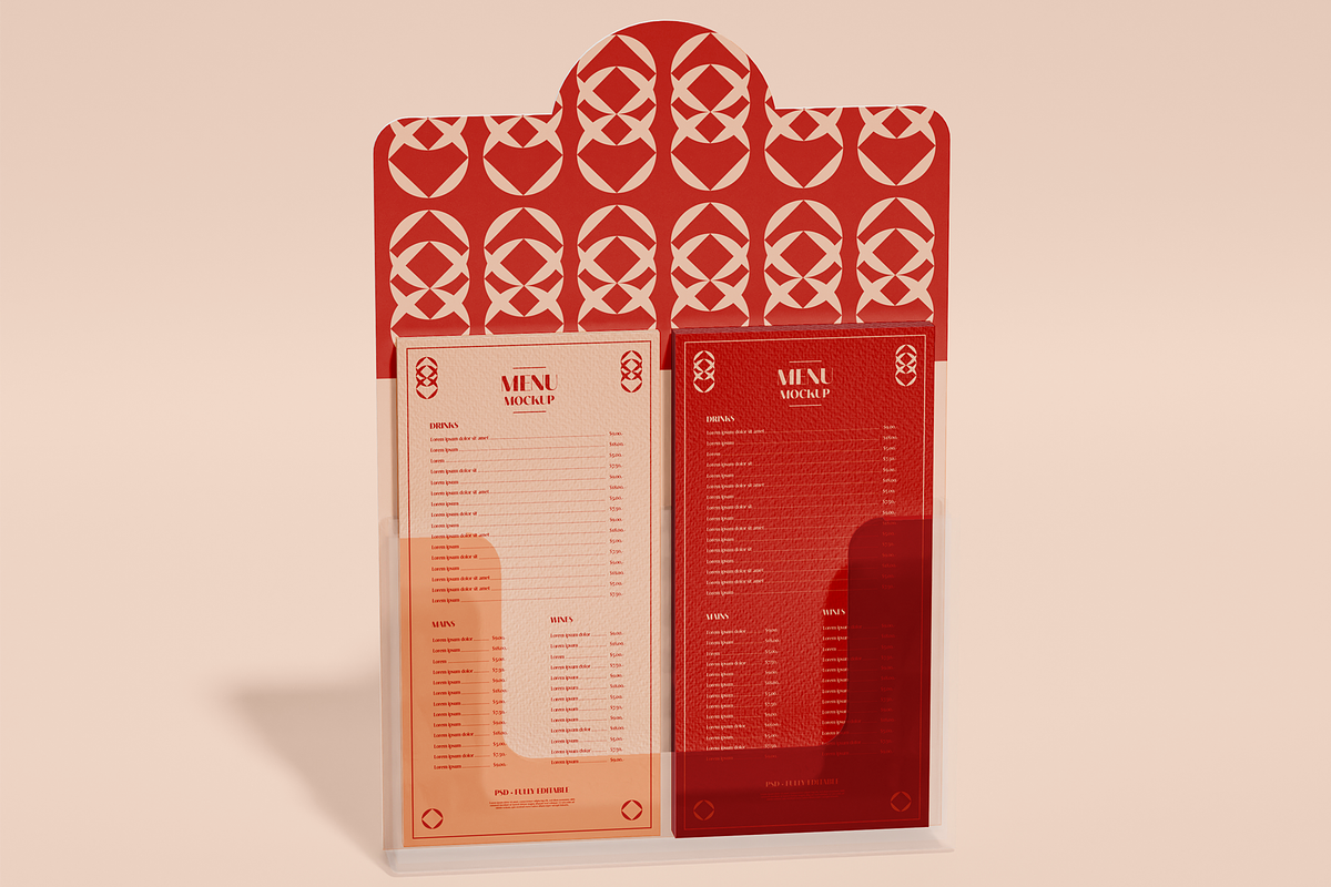 Two Standing Menus Mockup
