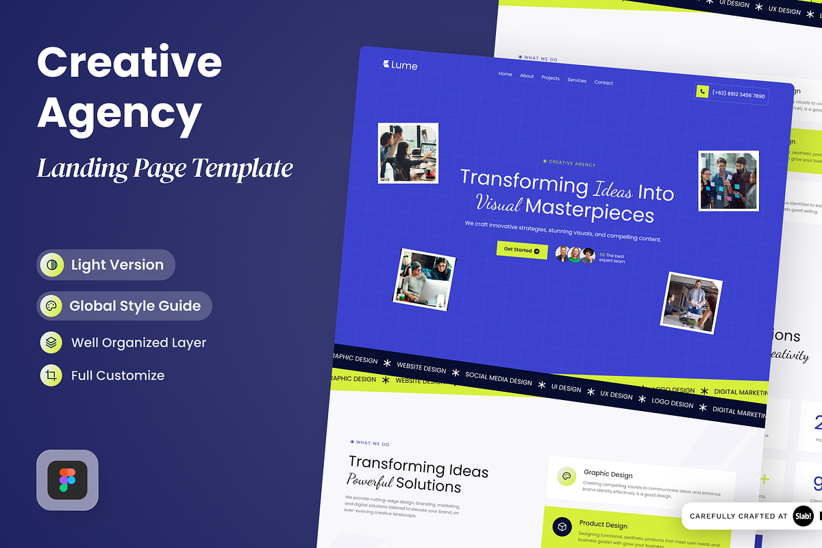 Creative Agency Landing Page, a Landing Page Template by SLAB! Design (Photo 1 of 4)