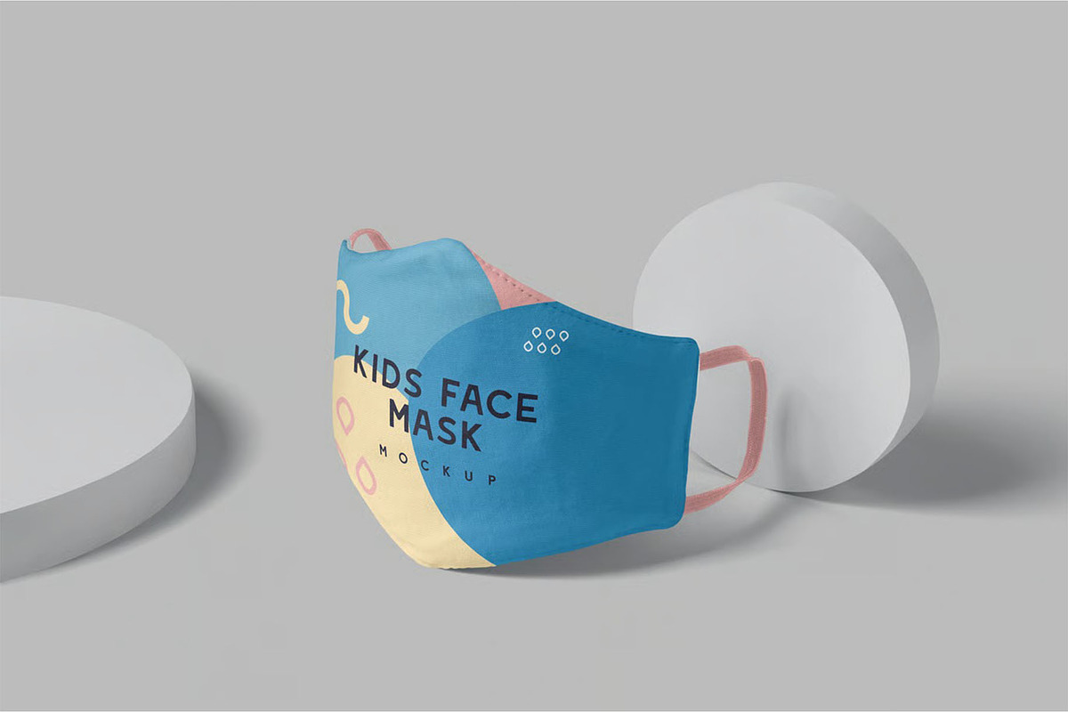 Kids Face Mask Mockups, a Mask Mockup by megostudi0 (Photo 3 of 6)