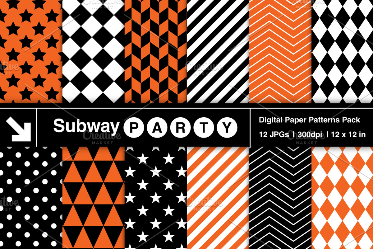 Halloween Geometric Patterned Papers
