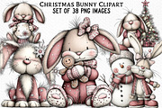 Christmas Bunny Clipart, an Illustration by Craft Nest (Thumbnail 1 of 6)