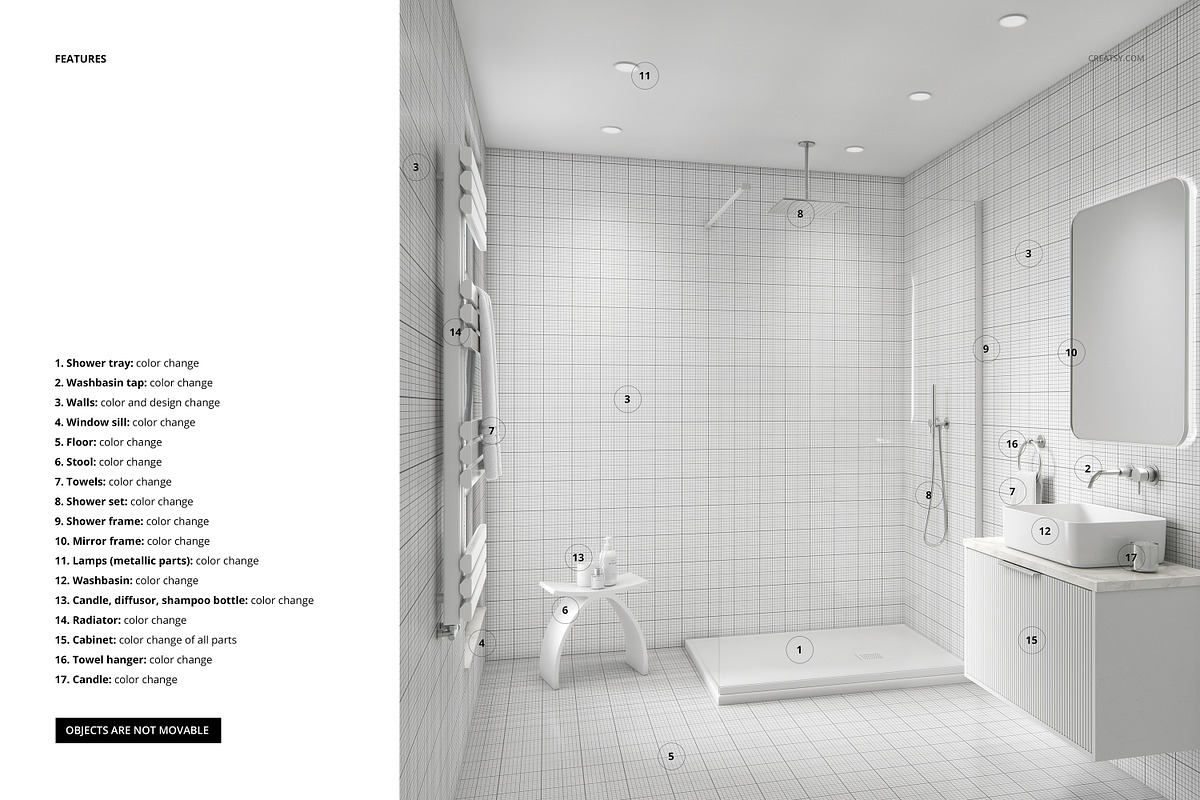 Modern Glamour Bathroom Mockup, a Household Mockup by creatsy5 (Photo 3 of 4)