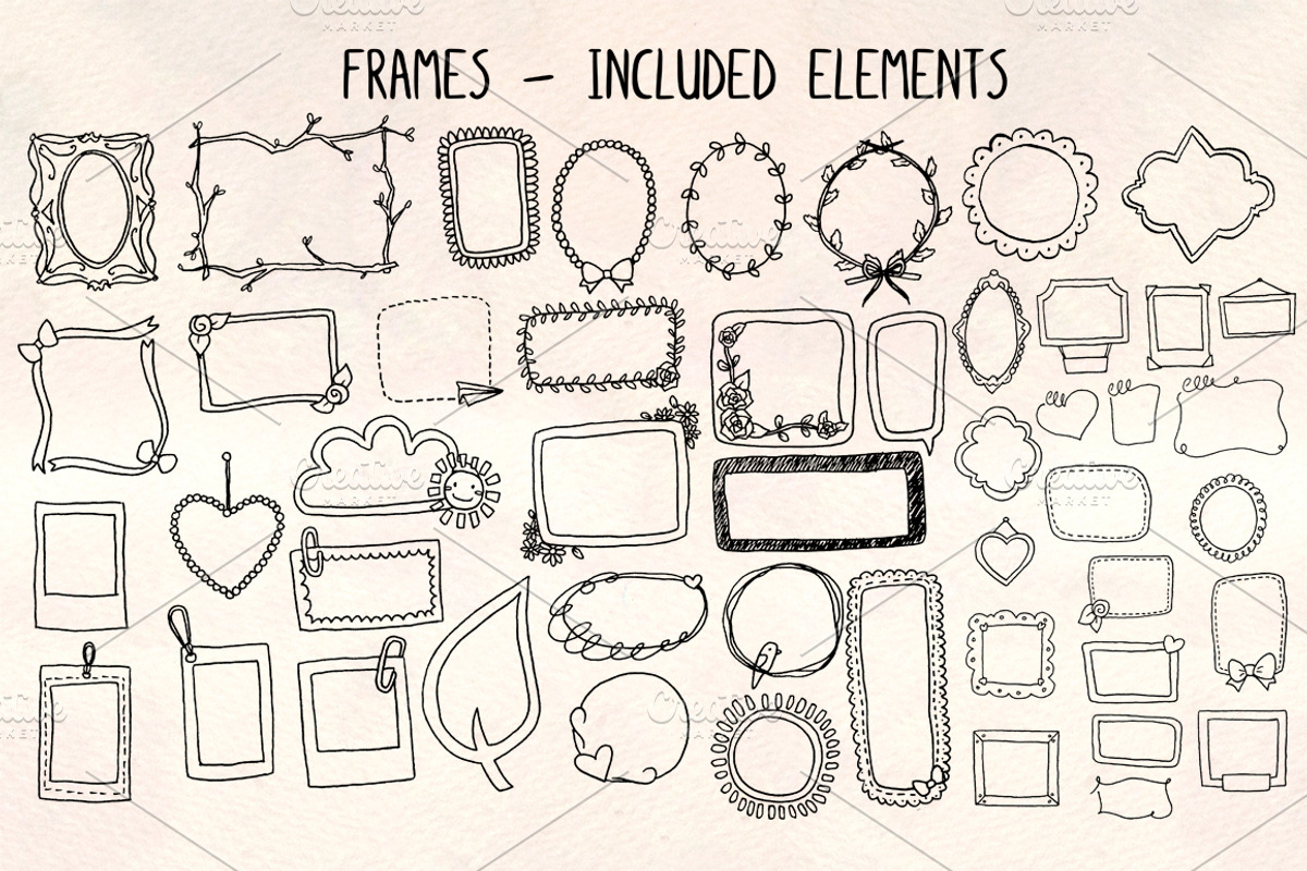 48 Photo Frames - Graphics Bundle, a Decorative Illustration by Violet LeBeaux (Photo 1 of 3)