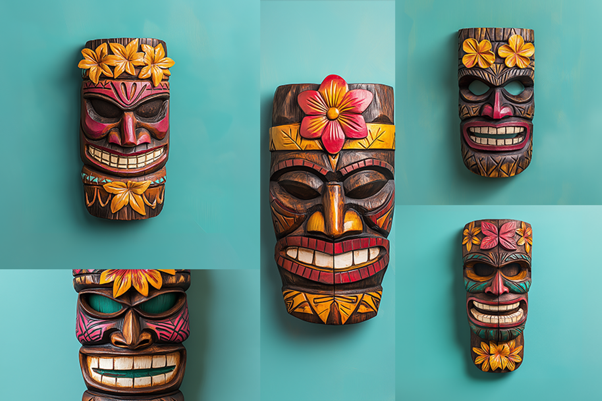 Tiki Hawaiian Masks, an Arts & Entertainment Photo by Picturesque Stories (Photo 2 of 3)