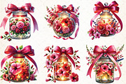 Christmas Flowers Jar Clipart, an Illustration by DreamCafeArt (Thumbnail 3 of 4)