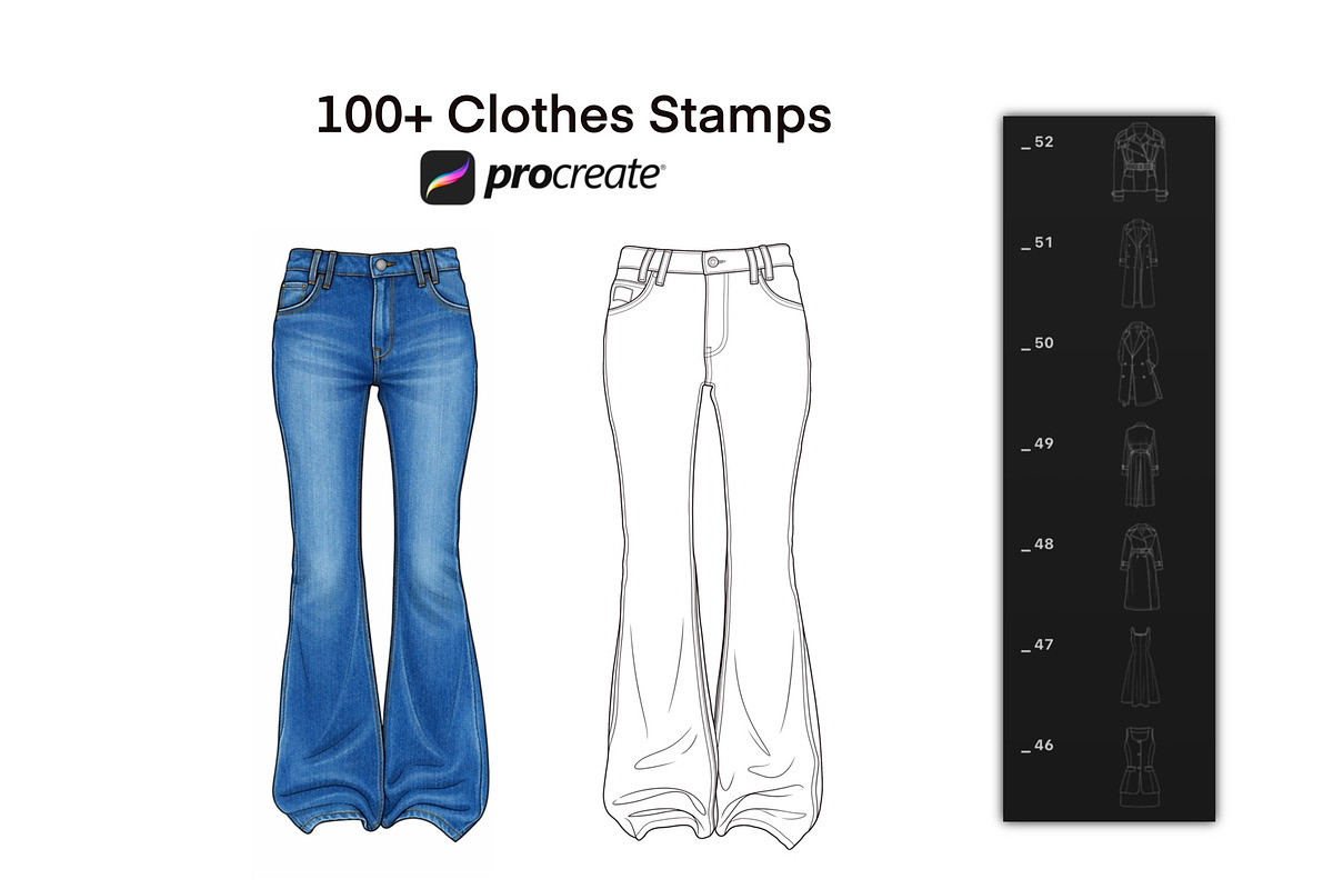 Clothes Procreate Brush set, a Brush Add-On by Lucrumplus (Photo 2 of 3)