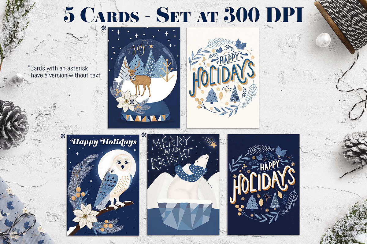 Blue & Gold Christmas Clipart, an Animal Illustration by The Audacious Brush (Photo 12 of 16)