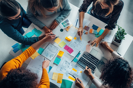 Brainstorming and planning session, a Photo by Pavel_design