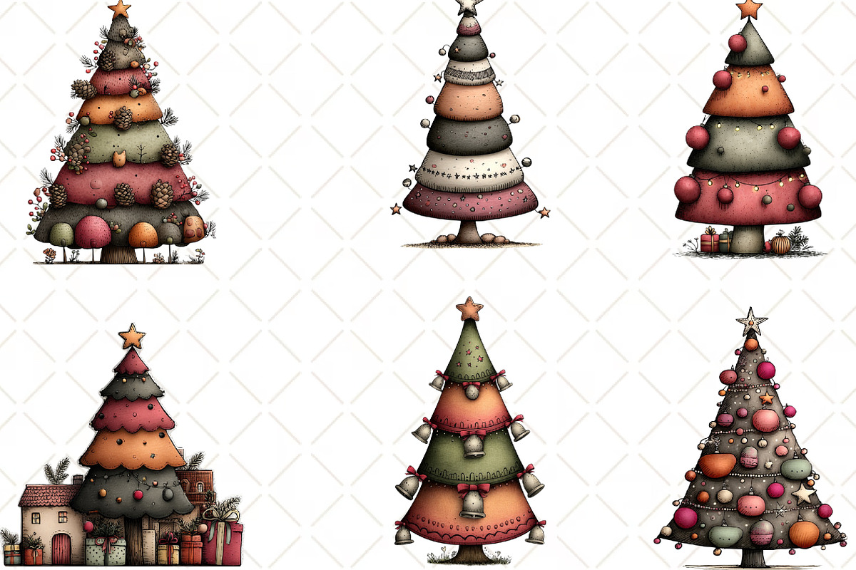 Christmas Tree Clipart, an Illustration by Black Bird Studio (Photo 6 of 6)