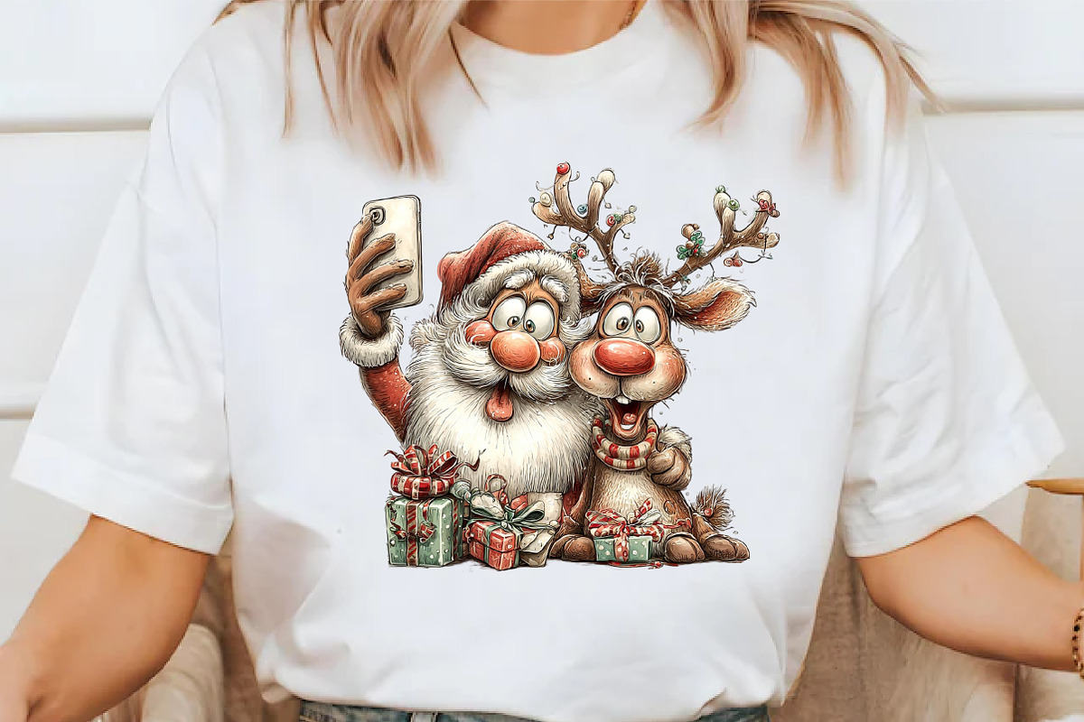 Quirky Santa and Reindeer PNG, an Illustration by Libby Wishes (Photo 3 of 7)