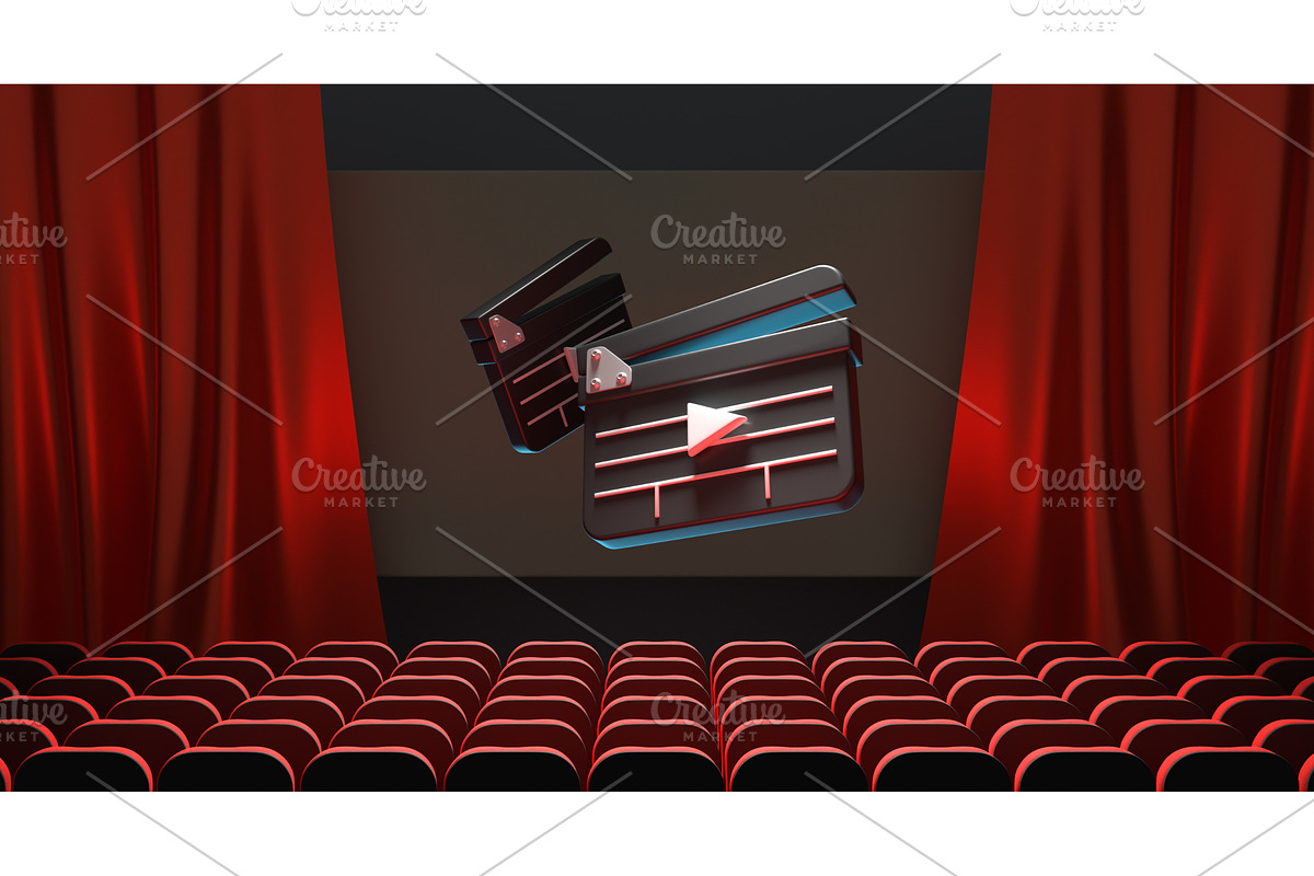 Movie theater, cinema hall with, a Scene 3D Model by Marozhkastudio