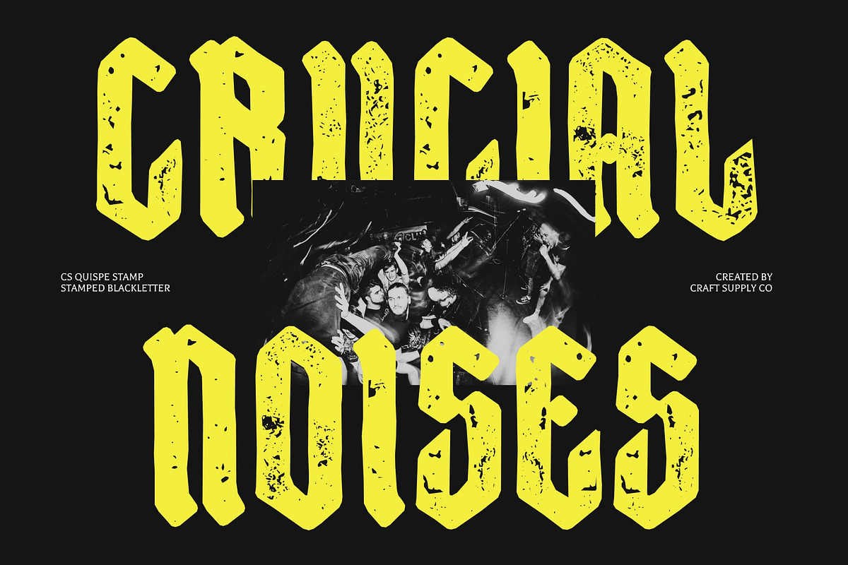 CS Quispe Stamp, a Blackletter Font by Craft Supply Co. (Photo 4 of 8)