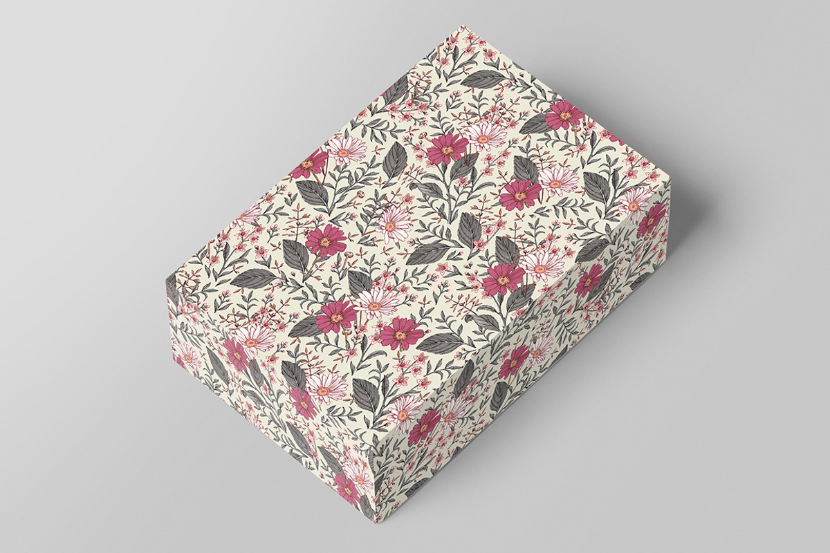Set Seamless Flowers Chamomile daisy, a Pattern Graphic by Vintage (Photo 14 of 17)