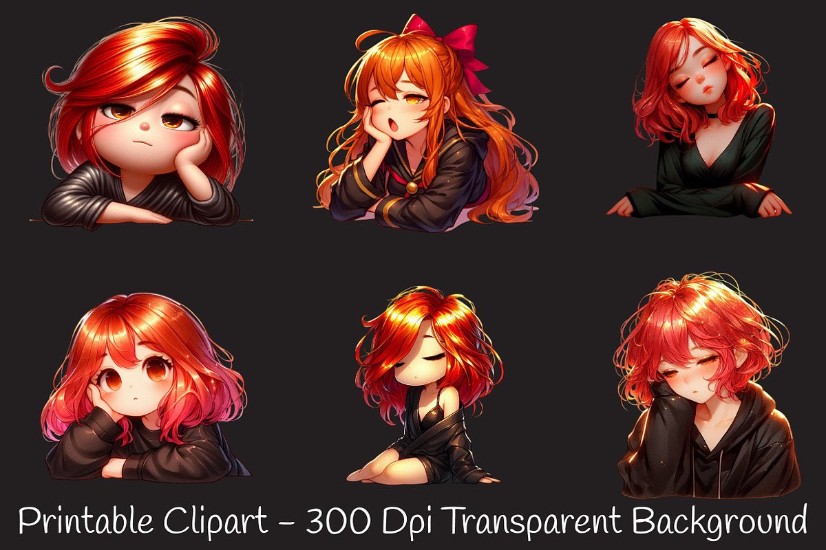 Funny Lazy Red-Haired Woman, an Illustration by RobertsArt (Photo 3 of 7)