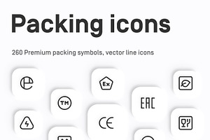 Packaging Symbols, vector line icons