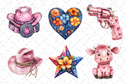 Pink Vintage Western Clipart, an Illustration by Dream Creation (Thumbnail 5 of 6)