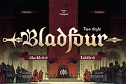 Bladfour - Epic Blackletter Typeface, a Blackletter Font by Burntilldead (Thumbnail 1 of 11)