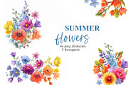 Watercolor summer wild flowers., an Illustration by yulia.sukhanova (Thumbnail 1 of 3)