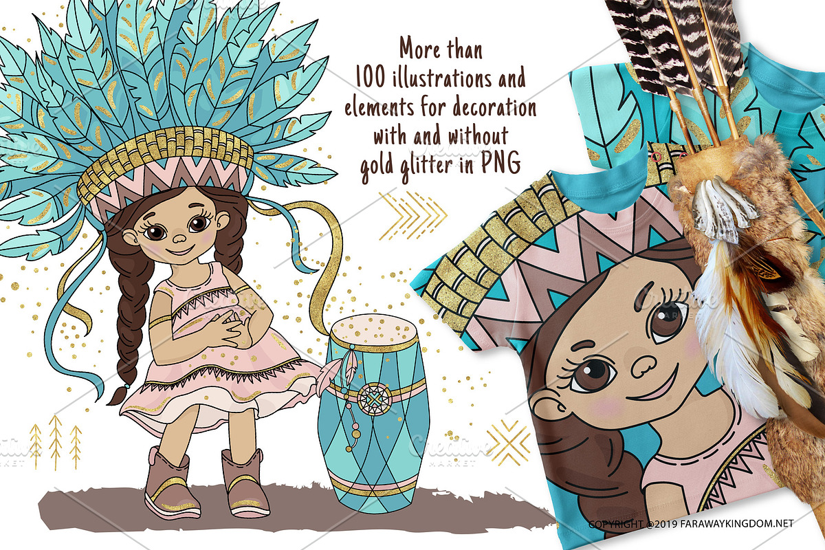 INDIANS PRINCESS, a Decorative Illustration by FARAWAYKINGDOM (Photo 2 of 8)