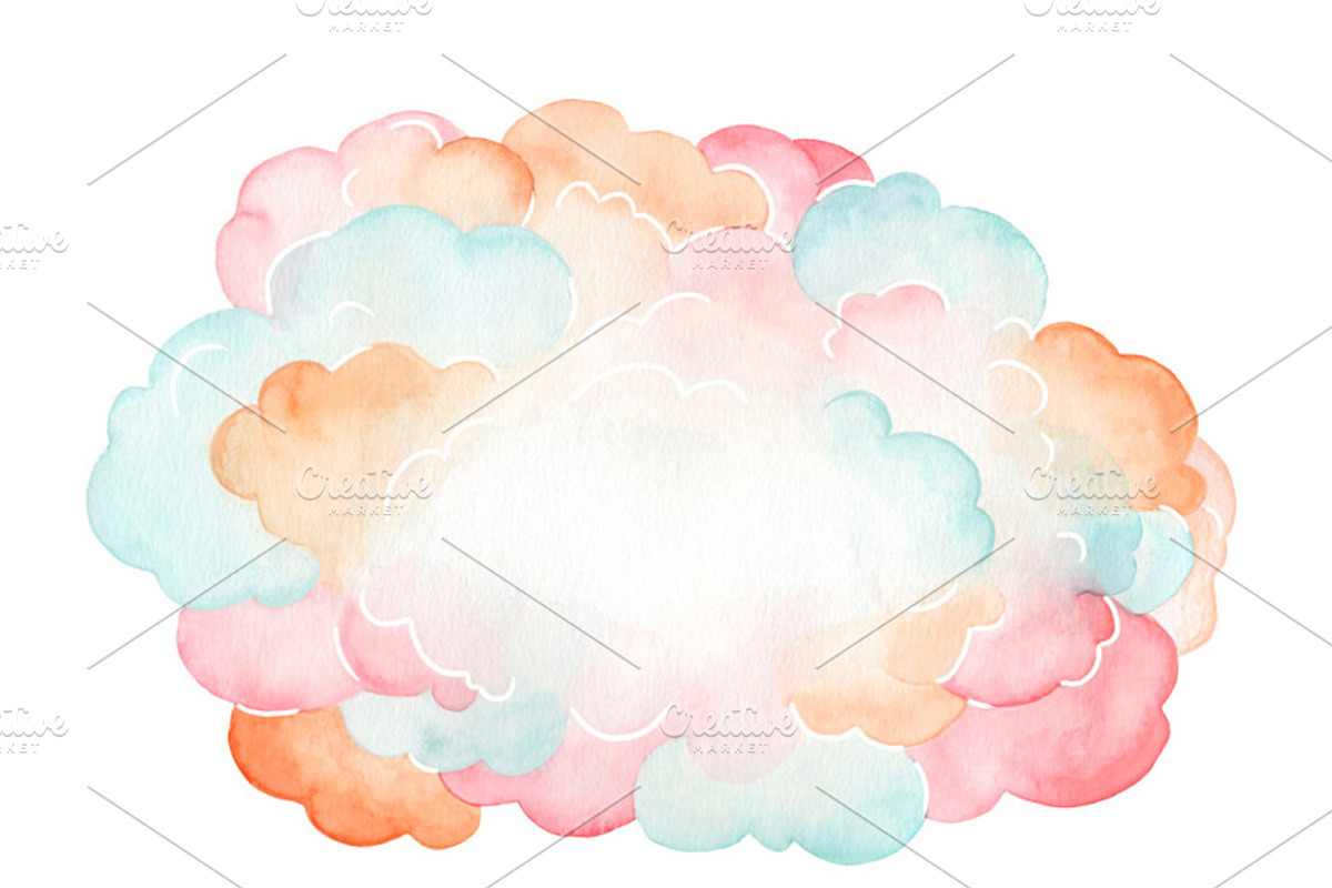 Confetti cloud - watercolor, an Illustration by Klipa Illustrations (Photo 2 of 3)