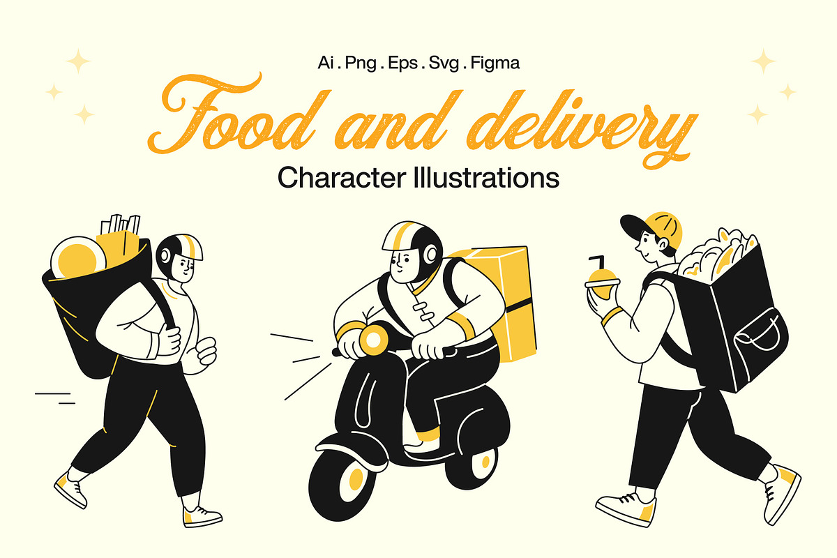 Food and Delivery Illustrations Set, a Food Illustration by Brickclay (Photo 1 of 9)
