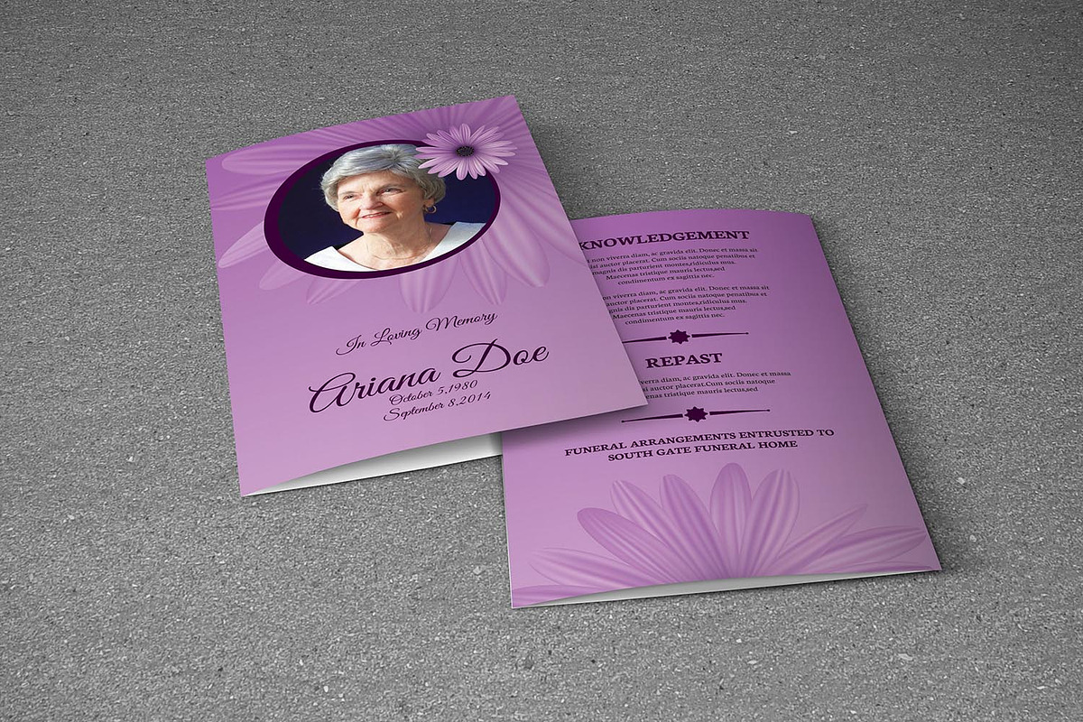 Funeral Program Template-V264, a Brochure Template by Template Shop (Photo 2 of 4)