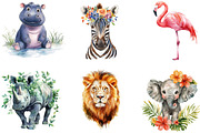 Watercolor African Summer Safari, an Illustration by Designking (Thumbnail 3 of 5)