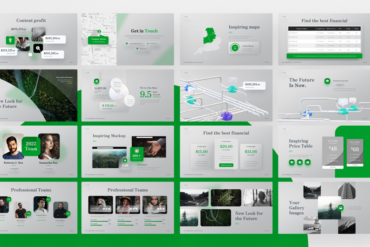 Green Glass PowerPoint Template, a Presentation Template by Brandearth RRGraph (Photo 3 of 7)