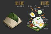 Nasi Lemak. Vector illustration, a Food Illustration by AKOMIX (Thumbnail 1 of 3)