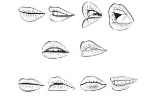 Lips Mouths Portrait Builder Set 3