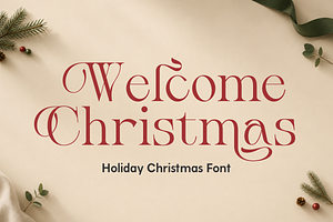 Christmas Font - Welcome Christmas, a Serif Font by Mozatype