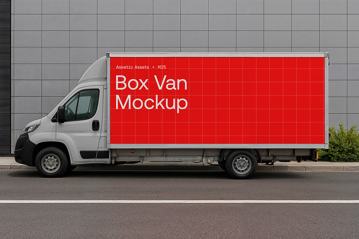 Box Van Mockup M25, an Advertising Mockup by Asketic (Photo 2 of 3)