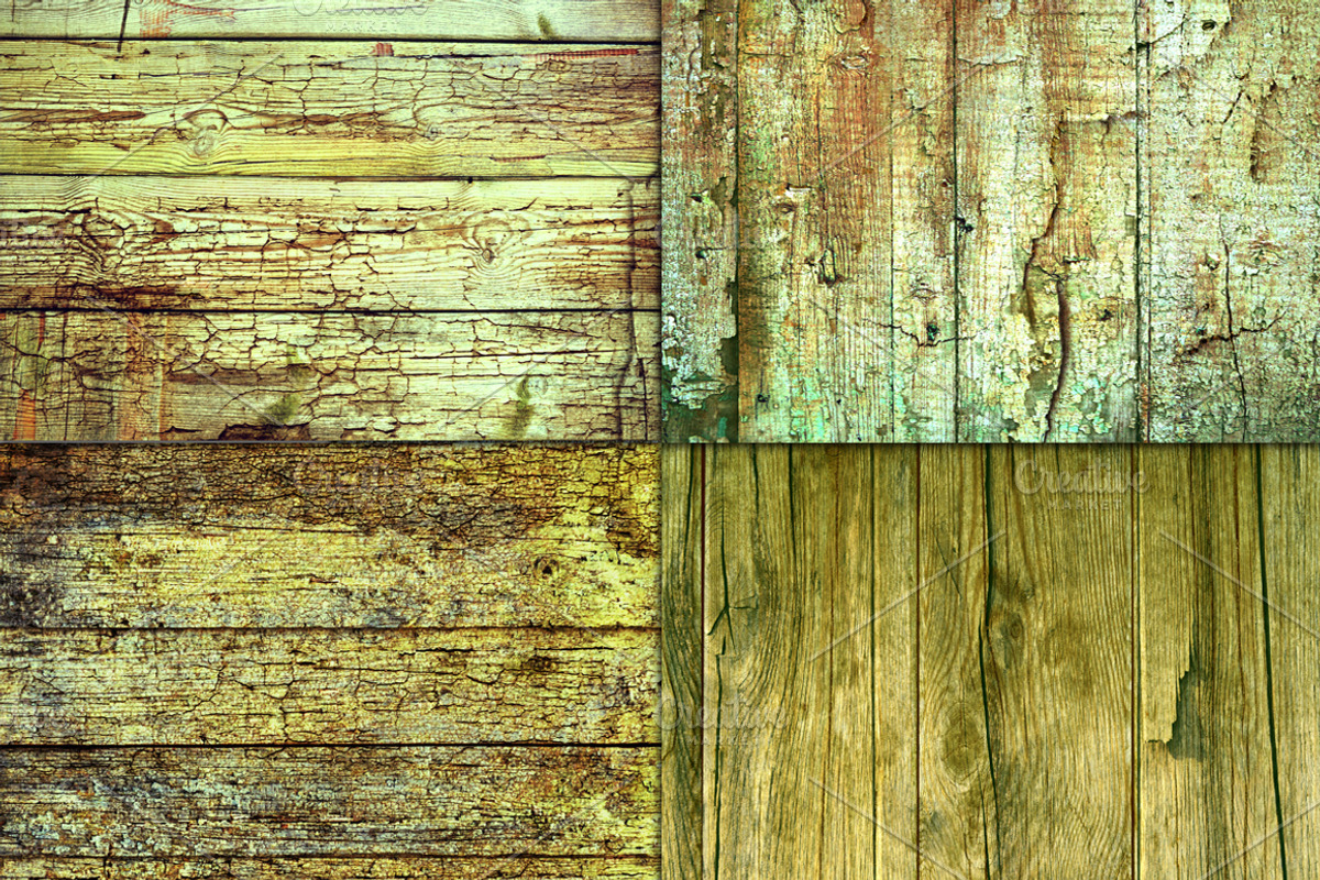 Old Green Wood Texture Background preview 3