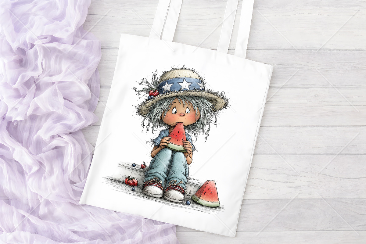 Whimsical 4th of July Girl Clipart, a Seasonal Illustration by Canvas Craft (Photo 8 of 10)
