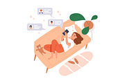 Children with phones and tablets set, a Technology Illustration by Good Studio (Thumbnail 5 of 7)