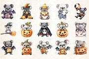 Cute Halloween Koala Clipart, a Seasonal Illustration by Rose Art (Thumbnail 2 of 7)