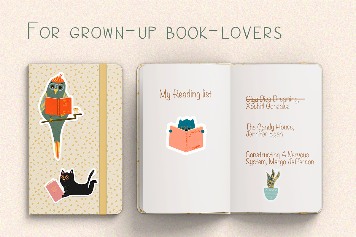 Cute pets reading the books. Clipart, an Animal Illustration by PenguinArtStudio (Photo 9 of 13)