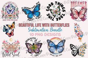 Beautiful Life Butterflies Bundle, a Graphic by Pet Cave