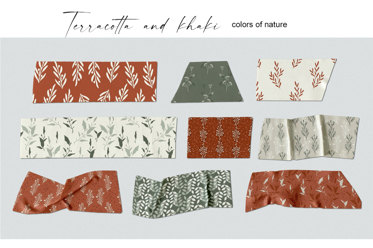 Terracotta and khaki - set patterns, a Pattern Graphic by Vasmila (Photo 4 of 10)