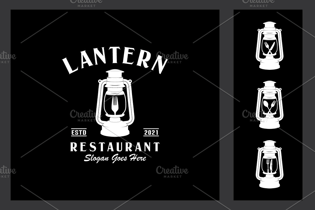 Ancient Lantern With Cutlery Logo, a Branding & Logo Template by Atlantis X Nurman Arbai