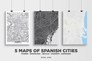 5 maps of Spanish cities, an Illustration by MaximGertsen (Thumbnail 1 of 9)