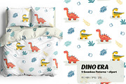 Cartoon Dino Pattern & Clipart, a Graphic by Asya Melkonyan Patterns (Thumbnail 13 of 13)