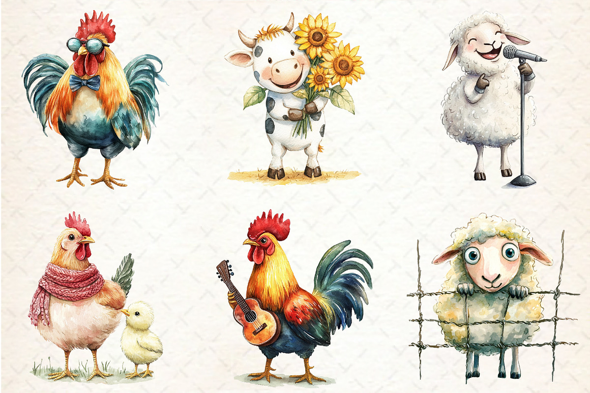 Patchwork Animals Sublimation Clipar, a Seasonal Illustration by Rose Art (Photo 4 of 4)