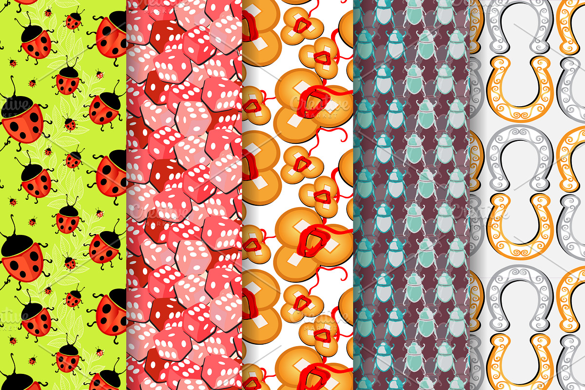 10 Lucky Seamless Patterns Set preview 2