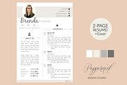 Resume Template + Cover Letter WORD, a Resume Template by PAPPERMINT RESUME STUDIO (Thumbnail 1 of 4)