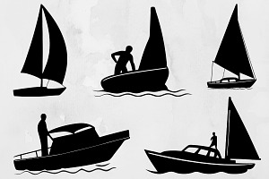 Boat Silhouette SVG, a Transportation Illustration by newminddesign