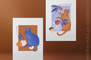 Cats & Fruits Posters Collection